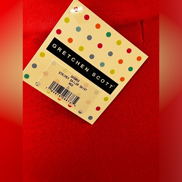 NWT Gretchen Scott Slimming Red Sailor Skirt Size Lg - Picture 7 of 15